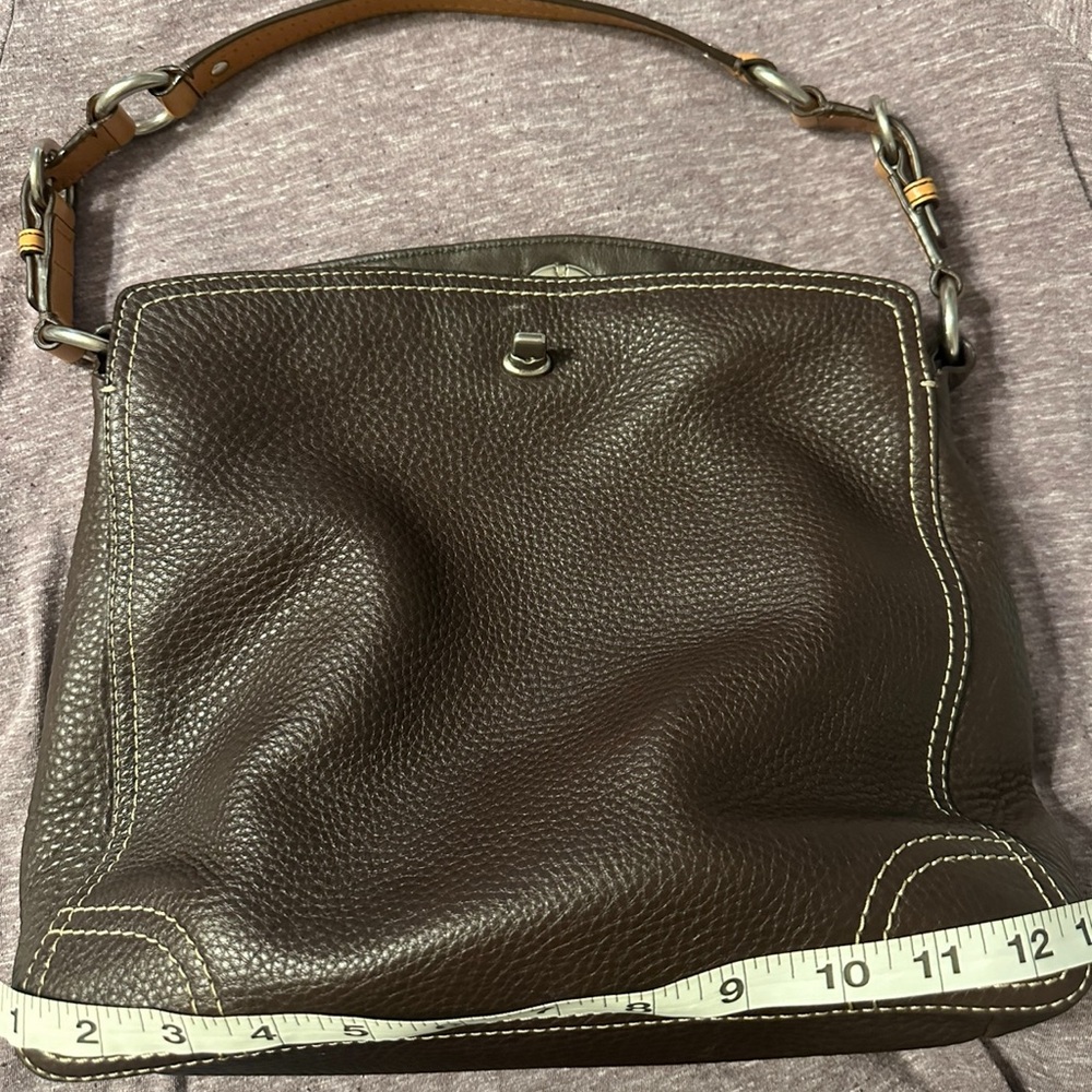 COACH Chelsea Pebbled Brown Leather Large Hobo Tote Purse Shoulder Bag F12338